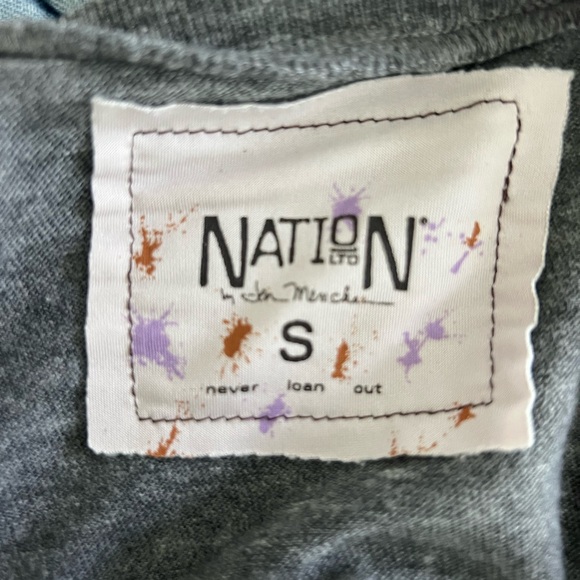 Nation Ltd long sleeve tee, grey, heart, size small - Picture 5 of 7
